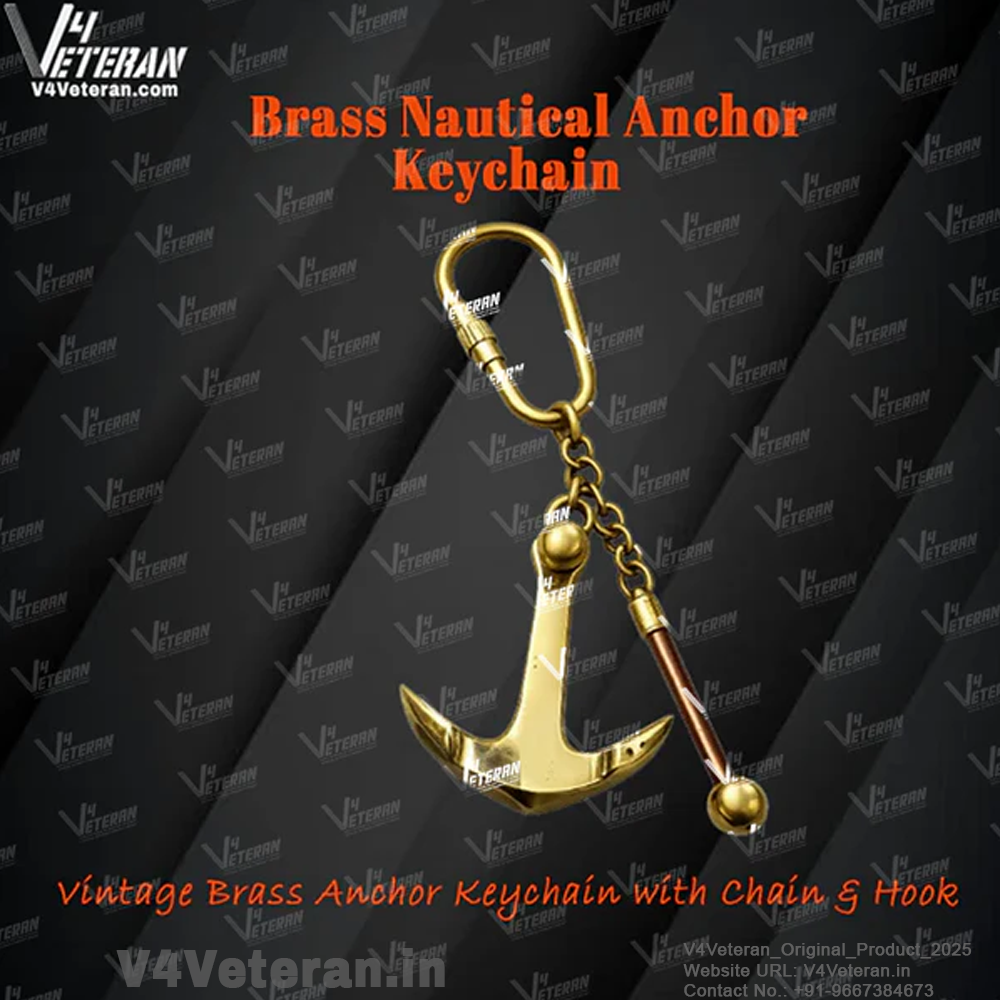 Brass Nautical Anchor Keychain