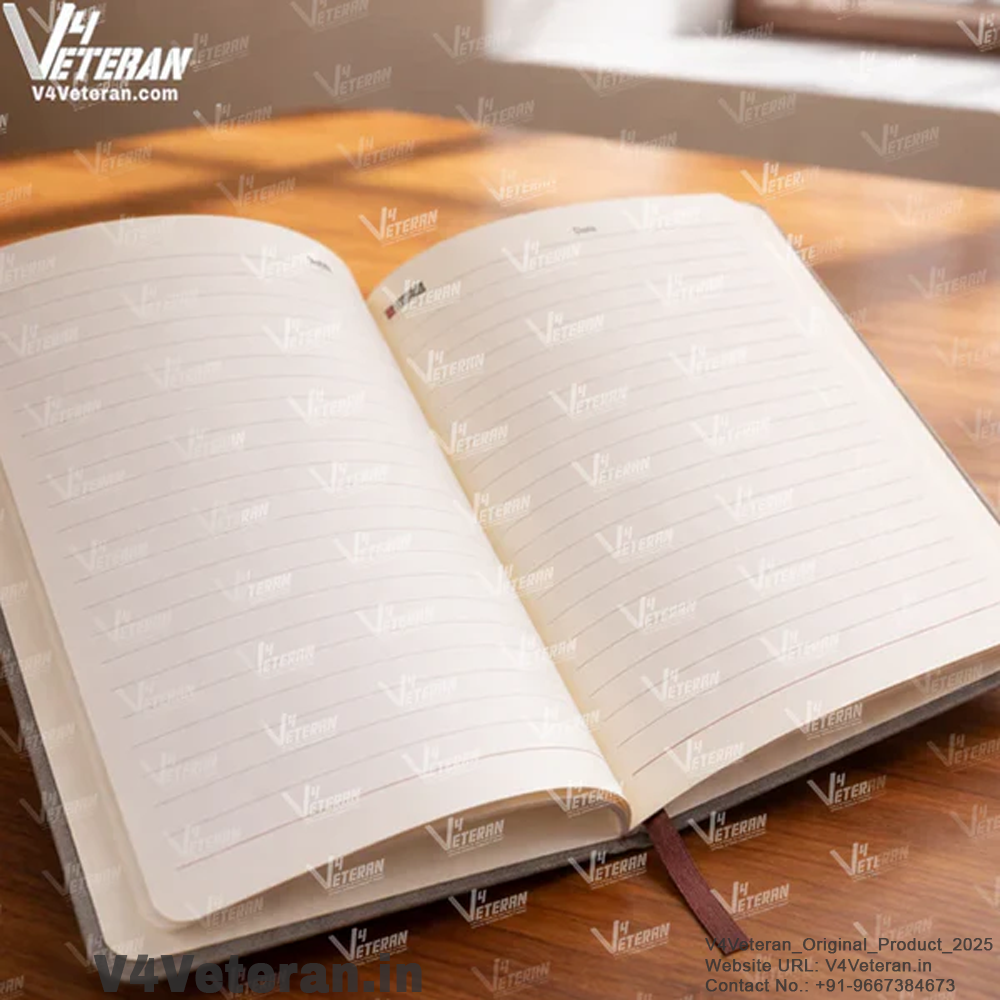 Classic Assam Rifles (Veteran) Office Notebook with Phone–Card Pocket & Elastic Pen Loop