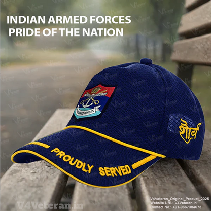 Indian Armed Forces-Proudly Served (Blue) Veterans Baseball Cap