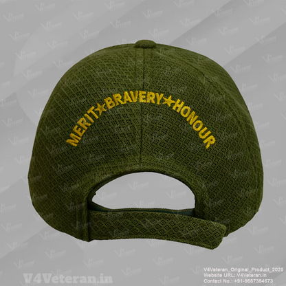 Indian Armed Forces-Proudly Served (Olive Green) Veterans Baseball Cap