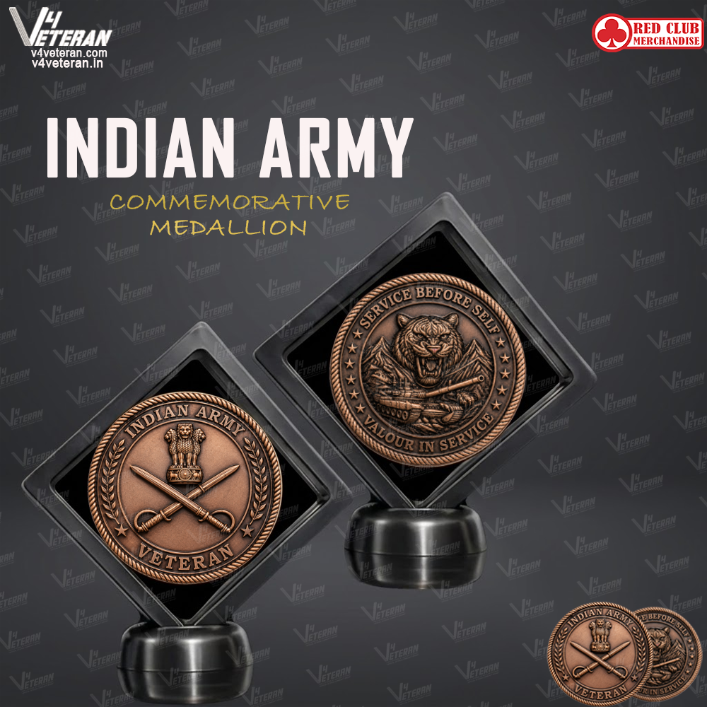 Indian Army Medallion (2.5 inch, Golden)