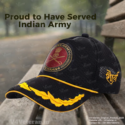 Indian Army Officers' (Black) Veterans Baseball Cap