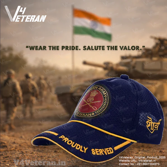 Indian Army-Proudly Served (Blue) Veterans Baseball Cap