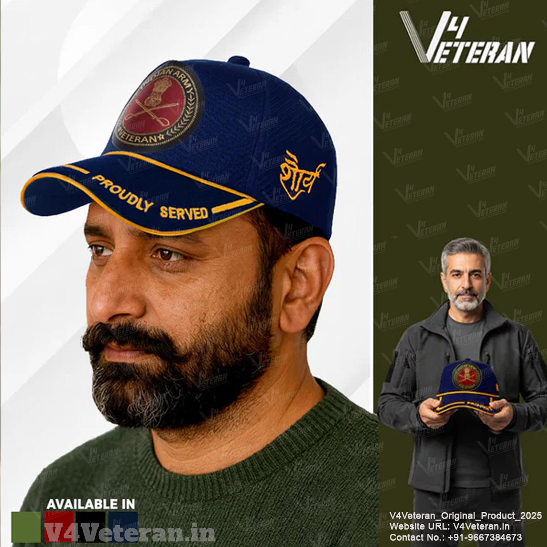Indian Army-Proudly Served (Blue) Veterans Baseball Cap