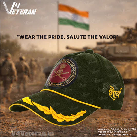 Indian Army (Olive Green) Officers' Baseball Cap for Veterans