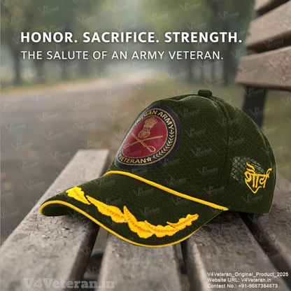 Indian Army (Olive Green) Officers' Baseball Cap for Veterans