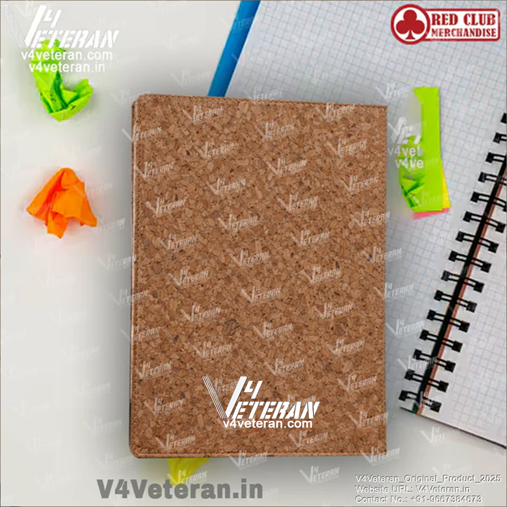 Assam Rifles (Veteran) Office Notebook with Phone–Card Pocket & Elastic Pen Loop (cork)