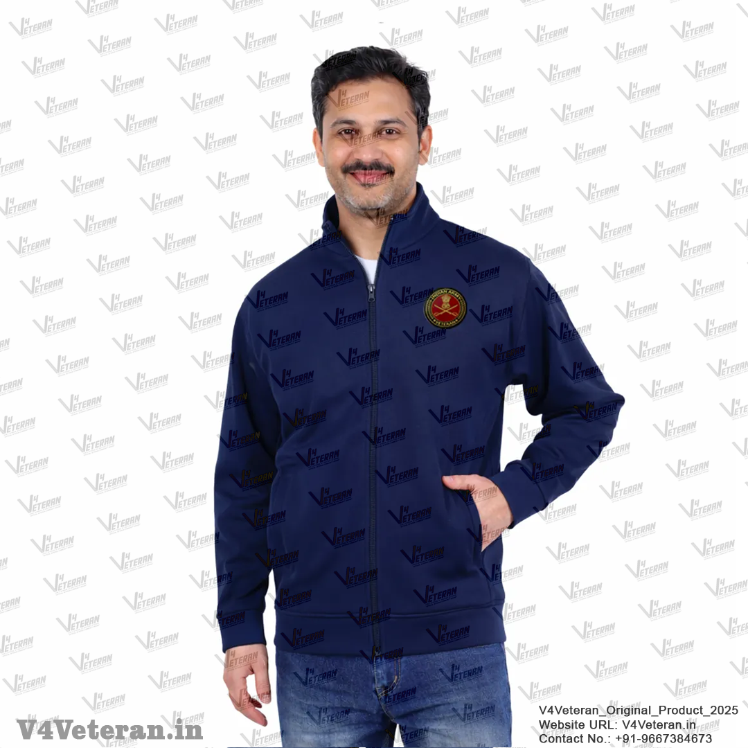 Indian Army Jacket (Zipper, Cotton Fleece 340GSM) for Veterans