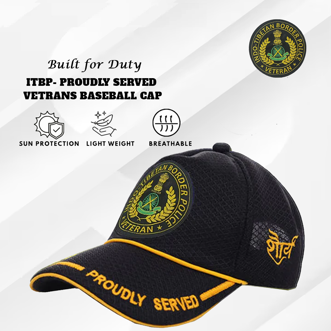 ITBP-Proudly Served (Black) Veterans Baseball Cap