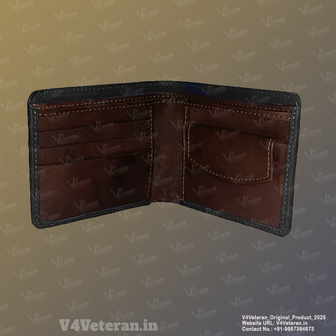 Black Wallet (Genuine Leather) for Men - CISF