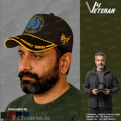 Indian Navy-Proudly Served (Black) Veterans Baseball Cap