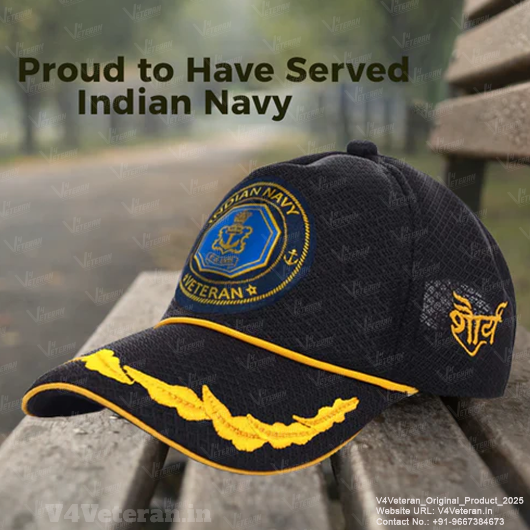 Indian Navy Officers' (Black) Veterans Baseball Cap
