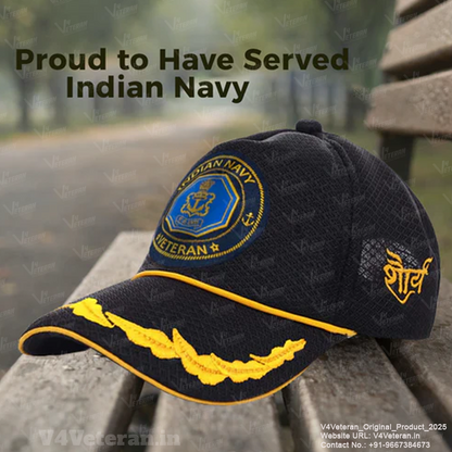 Indian Navy Officers' (Black) Veterans Baseball Cap