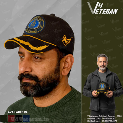 Indian Navy Officers' (Black) Veterans Baseball Cap