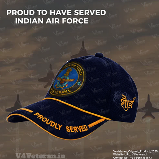 Indian Air force (Blue) Proudly Served Baseball Cap for Veterans