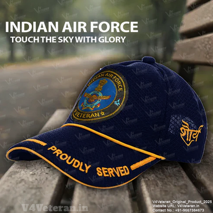 Indian Air force (Blue) Proudly Served Baseball Cap for Veterans