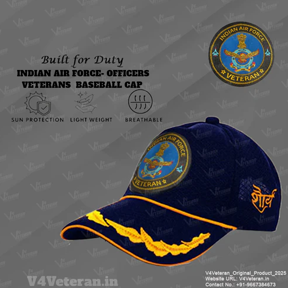 Indian Air force (Blue) Officers' Baseball Cap for Veterans