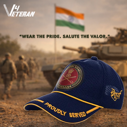 Indian Army-Proudly Served (Blue) Veterans Baseball Cap