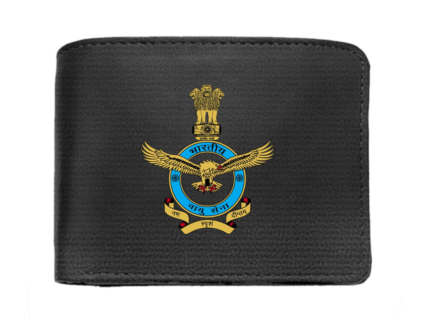 Black Wallet (Genuine Leather) for Men - Air Force