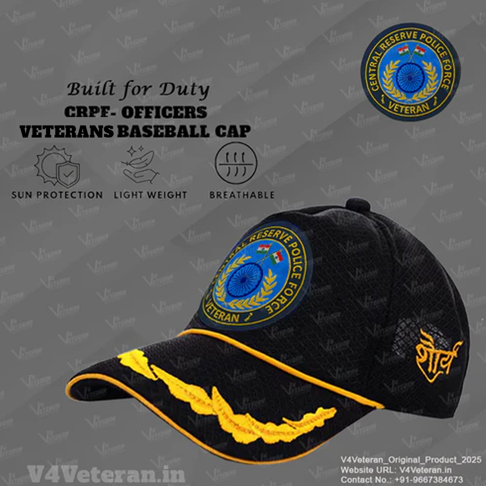 CRPF (Black) Officers' Baseball Cap for Veterans