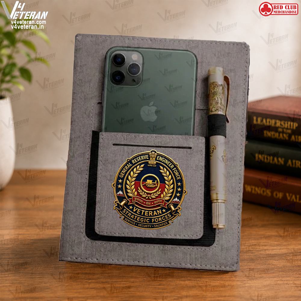 Classic GREF (Veteran) Office Notebook with Phone–Card Pocket & Elastic Pen Loop
