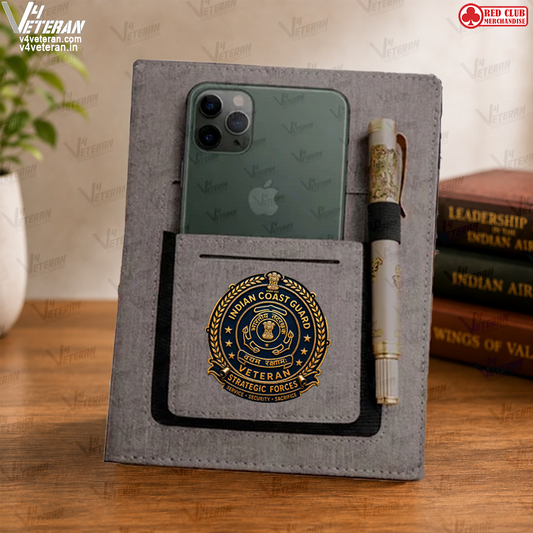 Classic ICG (Veteran) Office Notebook with Phone–Card Pocket & Elastic Pen Loop