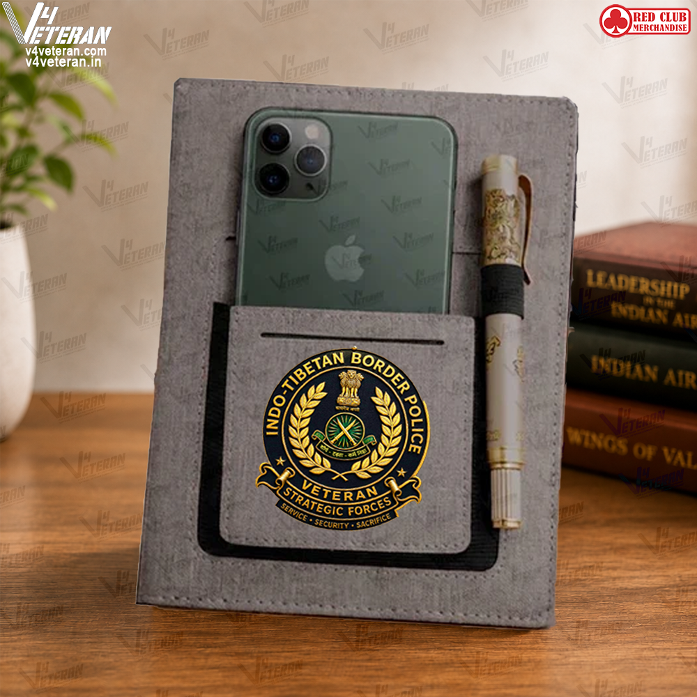 Classic ITBP (Veteran) Office Notebook with Phone–Card Pocket & Elastic Pen Loop