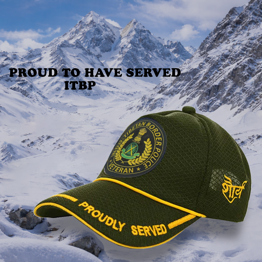 ITBP-Proudly Served (Olive Green) Veterans Baseball Cap
