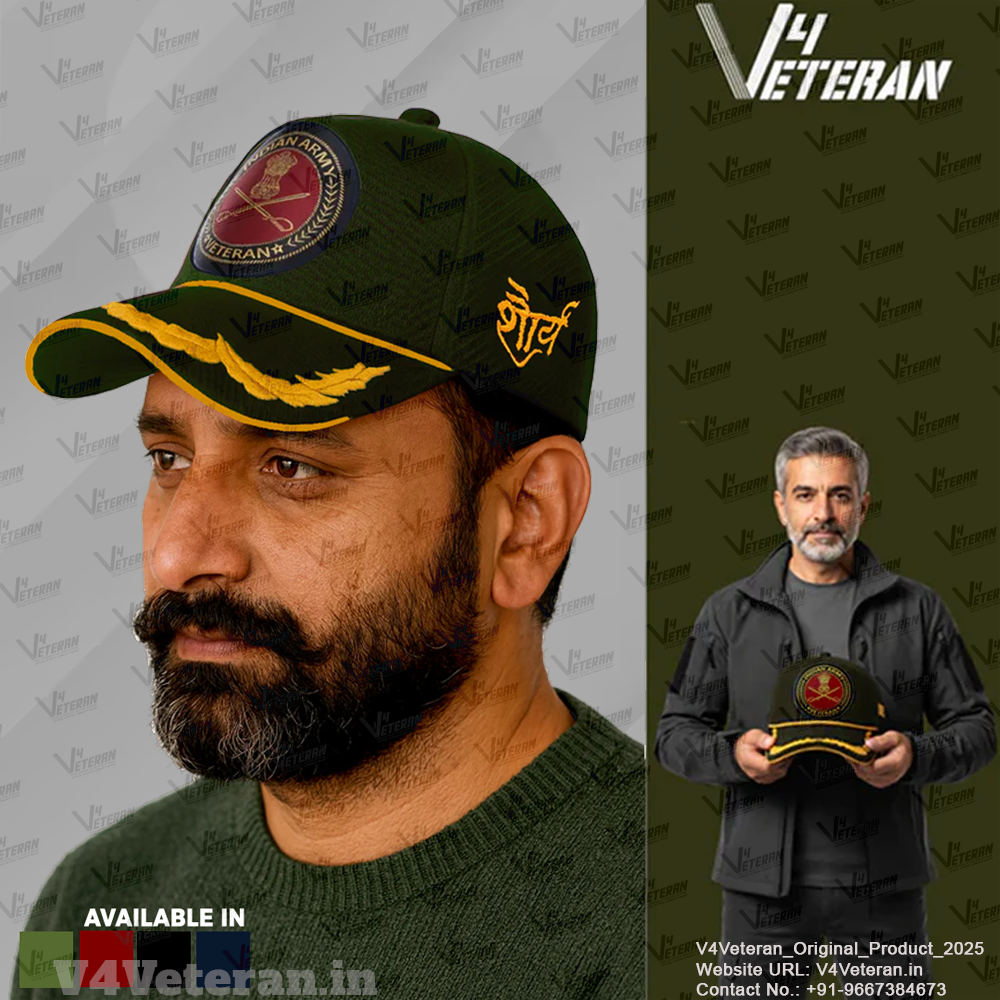 Indian Army (Olive Green) Officers' Baseball Cap for Veterans