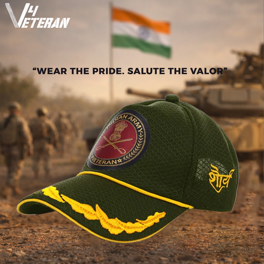 Indian Army (Olive Green) Officers' Baseball Cap for Veterans