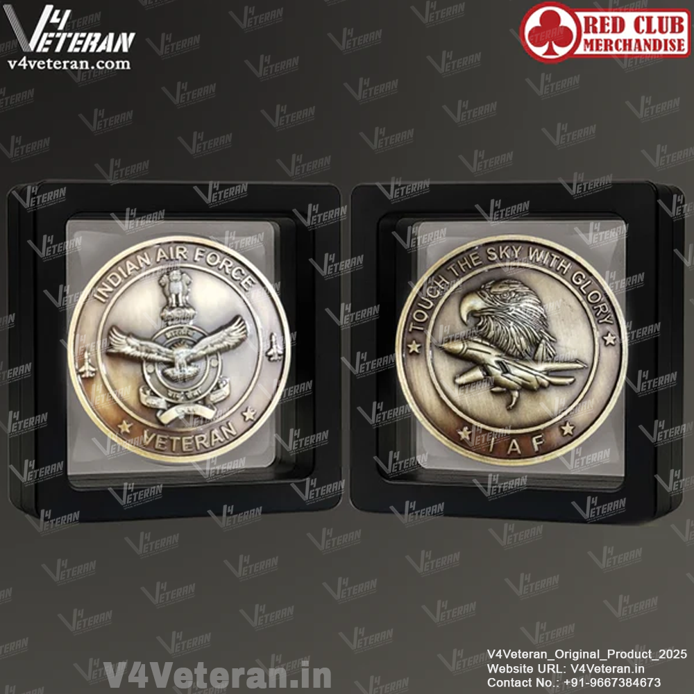 Indian Air Force Medallion (2.5 inch, Golden)