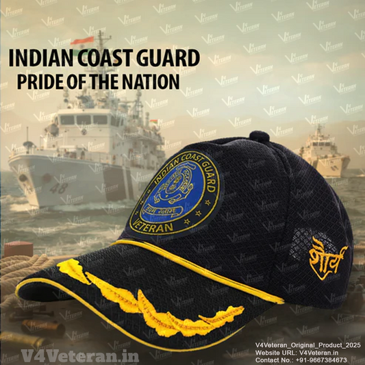 Indian Coast Guard Officers' (Black) Veterans Baseball Cap