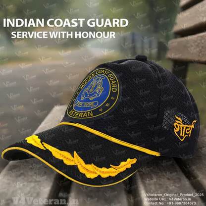 Indian Coast Guard Officers' (Black) Veterans Baseball Cap