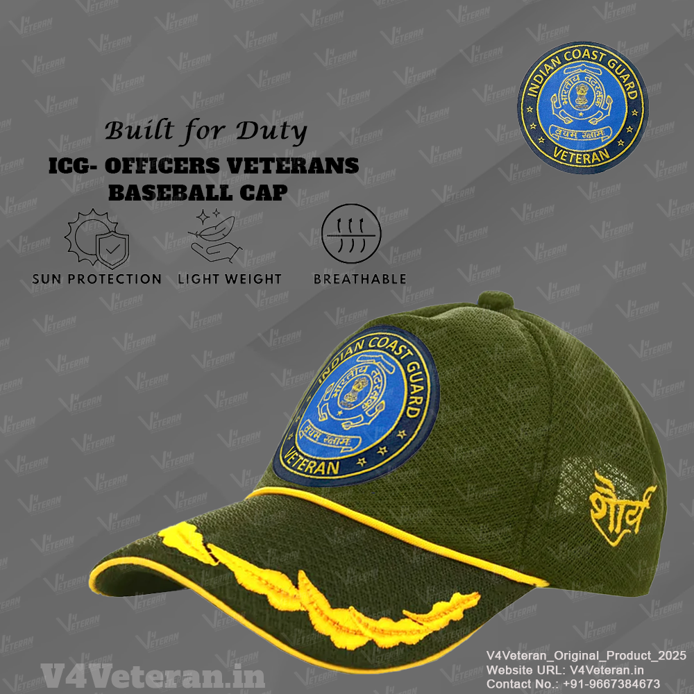 Indian Coast Guard Officers' (Olive Green) Baseball Cap
