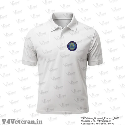Indian Coast Guard Veteran White Polo T-Shirt