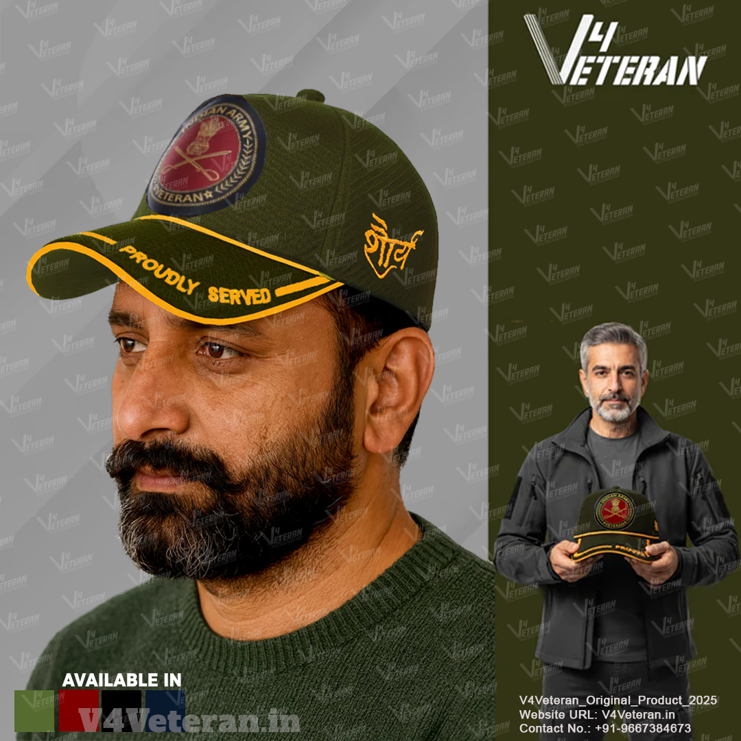 Indian Army-Proudly Served (Olive Green) Veterans Baseball Cap