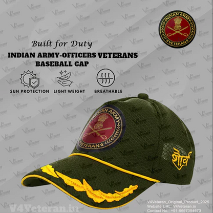 Indian Army (Olive Green) Officers' Baseball Cap for Veterans