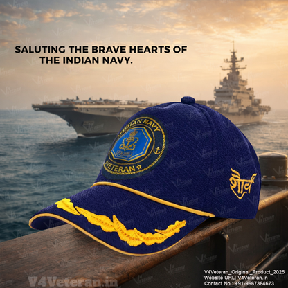 Indian Navy (Blue) Officers Baseball Cap for Veterans
