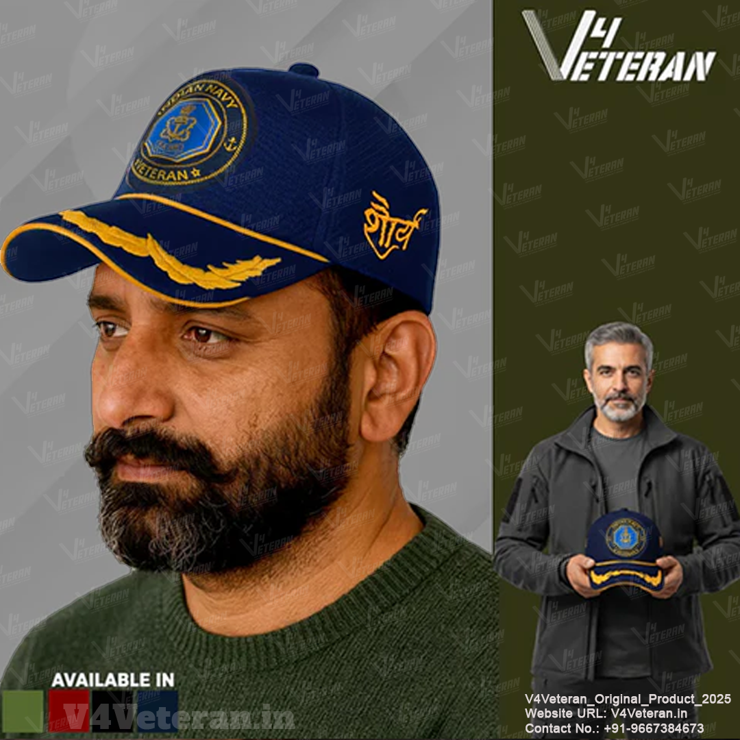 Indian Navy (Blue) Officers Baseball Cap for Veterans