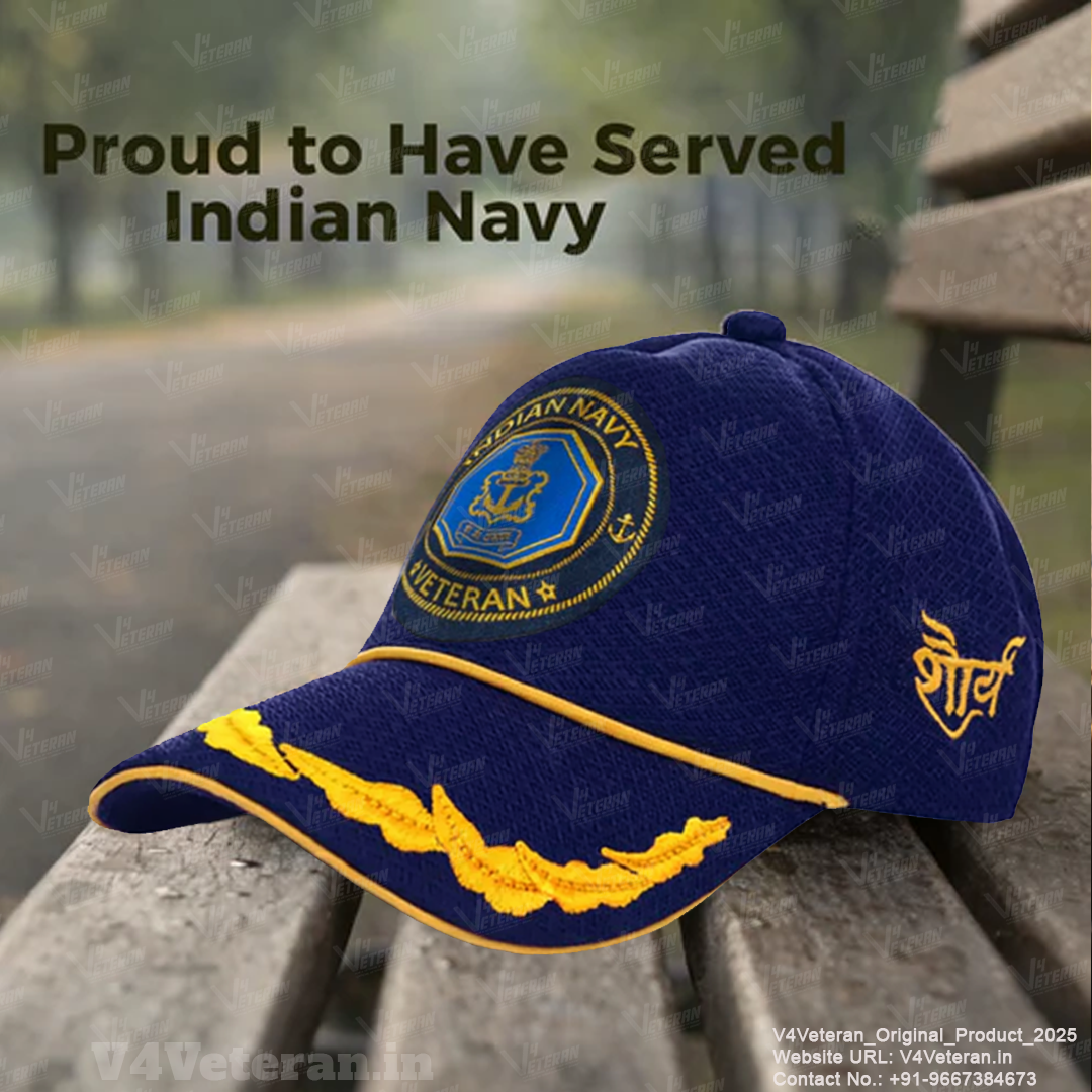 Indian Navy (Blue) Officers Baseball Cap for Veterans
