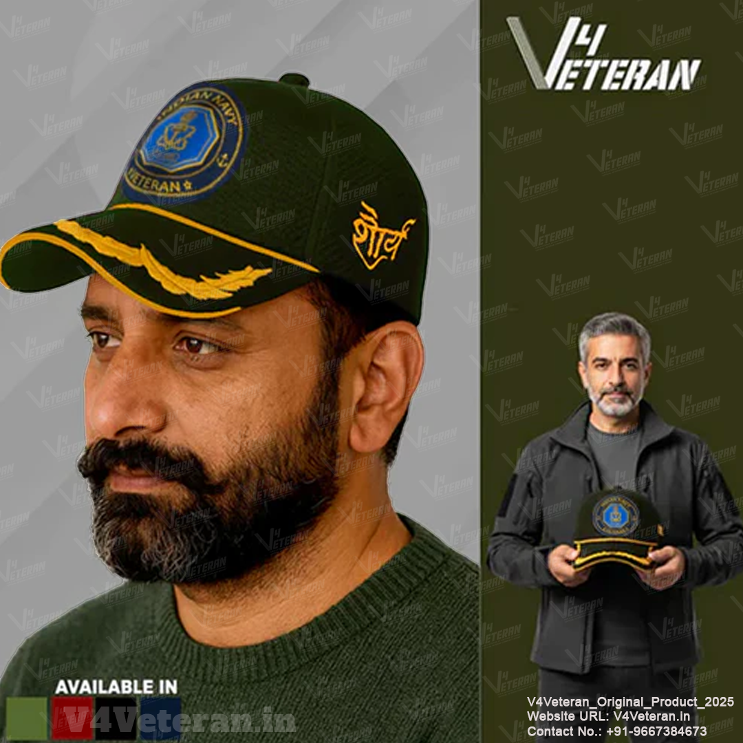 Indian Navy Officers' (Olive Green) Veterans Baseball Cap