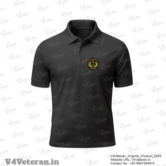 ITBP Veteran Proudly Served Black Polo T-Shirt