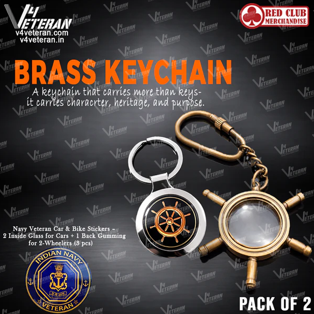 Brass Nautical Ship Wheel Keychain
