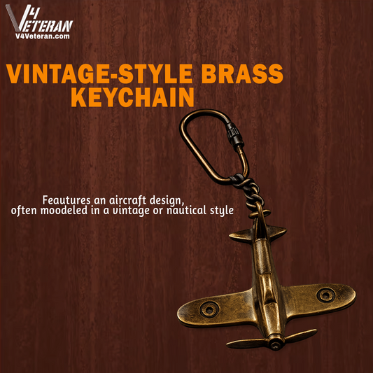 Vintage-Style Aircraft Brass Keychain