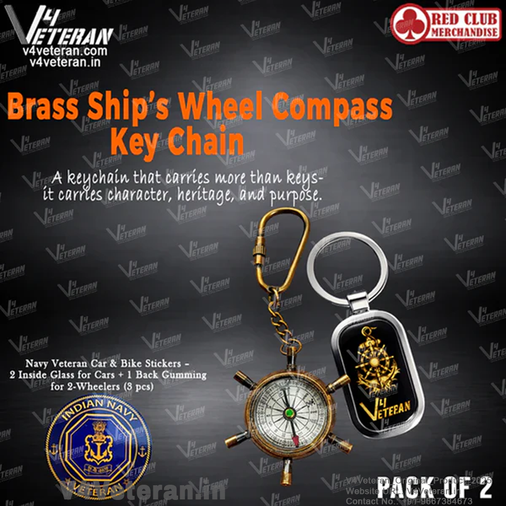 Brass Ship’s Wheel Compass Key Chain