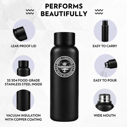 Marine Commando Pride Black Flask