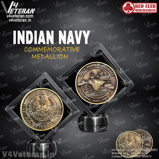 Indian Navy Medallion (2.5 inch, Golden)