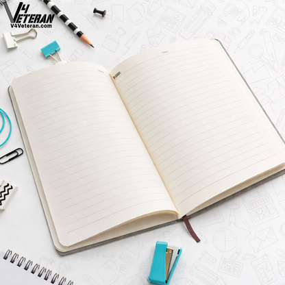 Indian Army (Veteran) Office Notebook with Phone–Card Pocket & Elastic Pen Loop