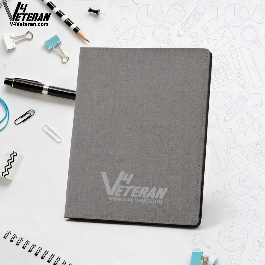 Indian Army Veteran Office Notebook with Phone & Pen Holder