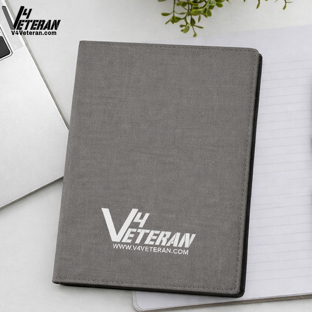 Indian Army (Veteran) Office Notebook with Phone–Card Pocket & Elastic Pen Loop